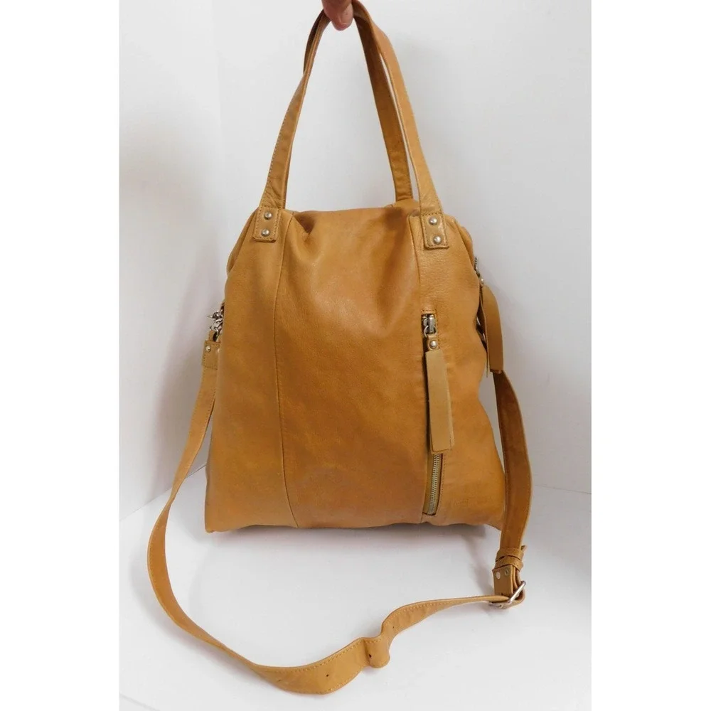 LUMI Large Shopping Tote Bag Women's Tan‎ Leather